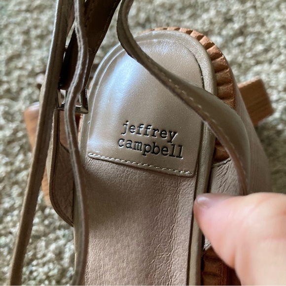 NWOB Jeffery Campbell Free People Naomi Taupe Leather Platform Heels Sz 8.5 - Picture 4 of 6